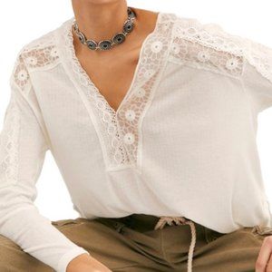 NWT Free People Lacy Long Sleeve Top